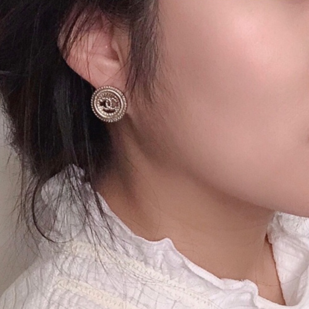 Chanel CC Caged Earrings in GHW (EARRINGS ONLY)